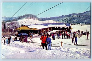 Mont Gabriel PQ (Quebec) Canada Postcard Mont Gabriel Lodge at Winter c1960's