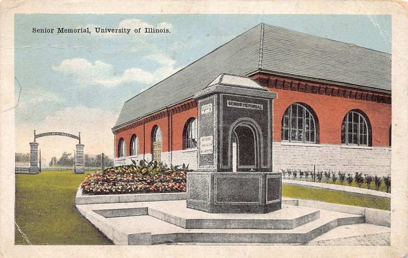 J85/ Champaign Urbaba University of Illinois Postcard c1910 Senior Memorial 44