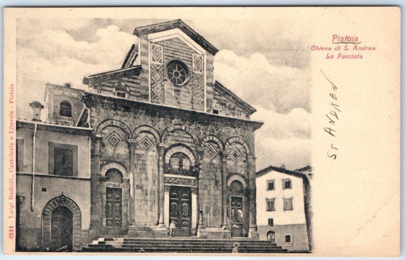 c1900s UDB Pistoia, Italy Chiesa di S. Andrea Church Facade Romanesque PC A342