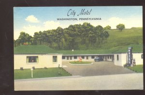 WASHINGTON PENNSYLVANIA PA CITY MOTEL VINTAGE LINEN ADVERTISING POSTCARD