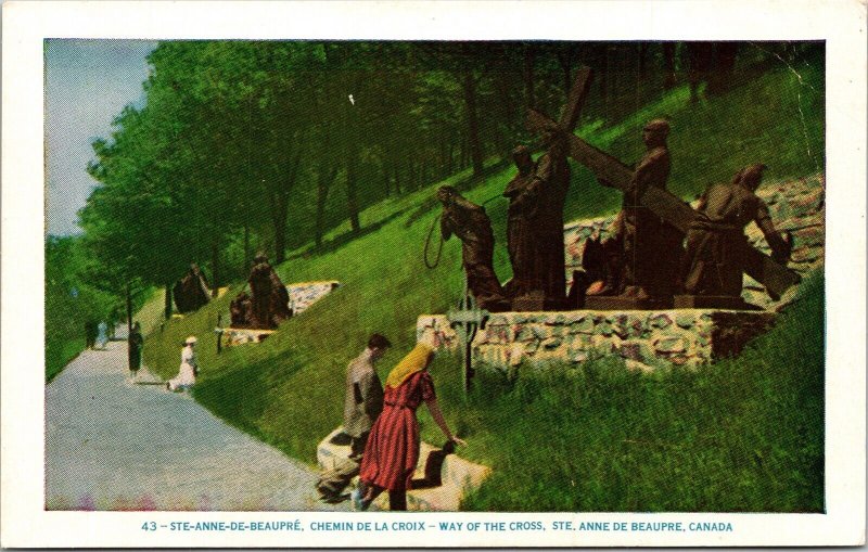 Way Of Cross Religious Monuments Memorial St Anne De Beaupre Canada WB Postcard 