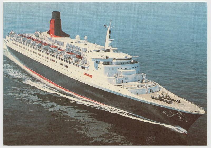 Cunard Queen Elizabeth 2, Official PPC, Unposted, Continental Size 