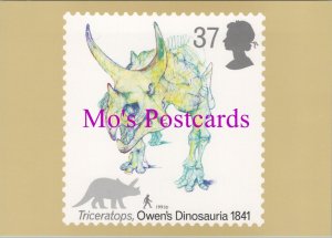 Post Office Stamp Postcard - Dinosaurs, Triceratops, Owen's Dinosauria  RR21218