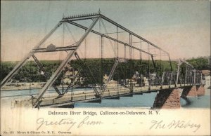 Callicoon-on-Delaware New York NY Delaware River Bridge c1910 Vintage Postcard