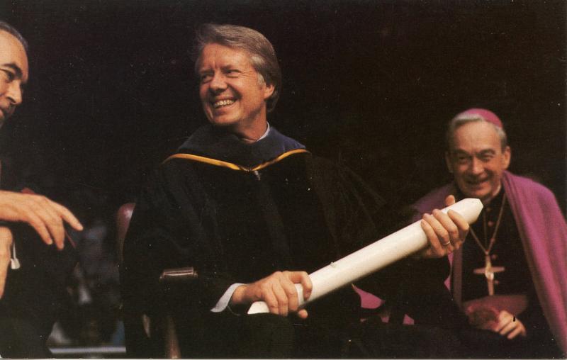 President Jimmy Carter receiving Honorary Degree at University of Notre Dame