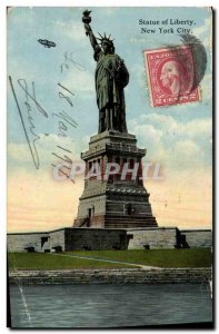 Old Postcard Statue of Liberty Statue of Liberty New York City Jet