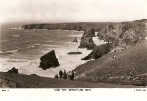 High Tide. Bedruthan Steps Tuck Real Photograph PC # BRN 13