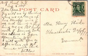 An Adirondack Camp, Mailed From Wolf Pond NY c1908 Vintage Postcard Q61