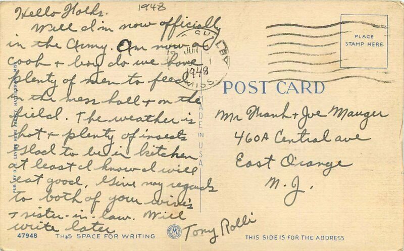 Elks Lake Hattiesburg Mississippi Waterfront Levin News1948 Postcard 21-488