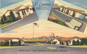 Arizona Tucson El Camino Motel roadside Teich linen Postcard 22-8868 