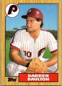 1987 Topps Baseball Card Darren Daulton Philadelphia Phillies sk3477