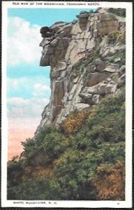 US Mint postcard - Old Man of the Mountains. White Mountains, New Hampshire