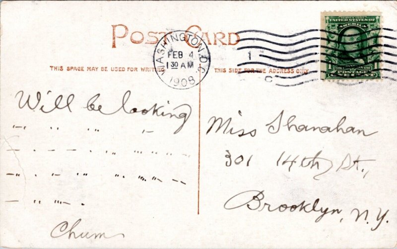 Postcard Nautical Ship Navy - U.S.S. Raleigh 1908