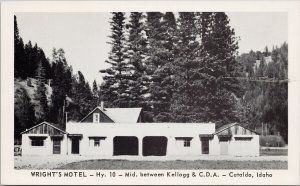 Wright's Motel Cataldo Idaho ID USA 1960s Litho Postcard H5