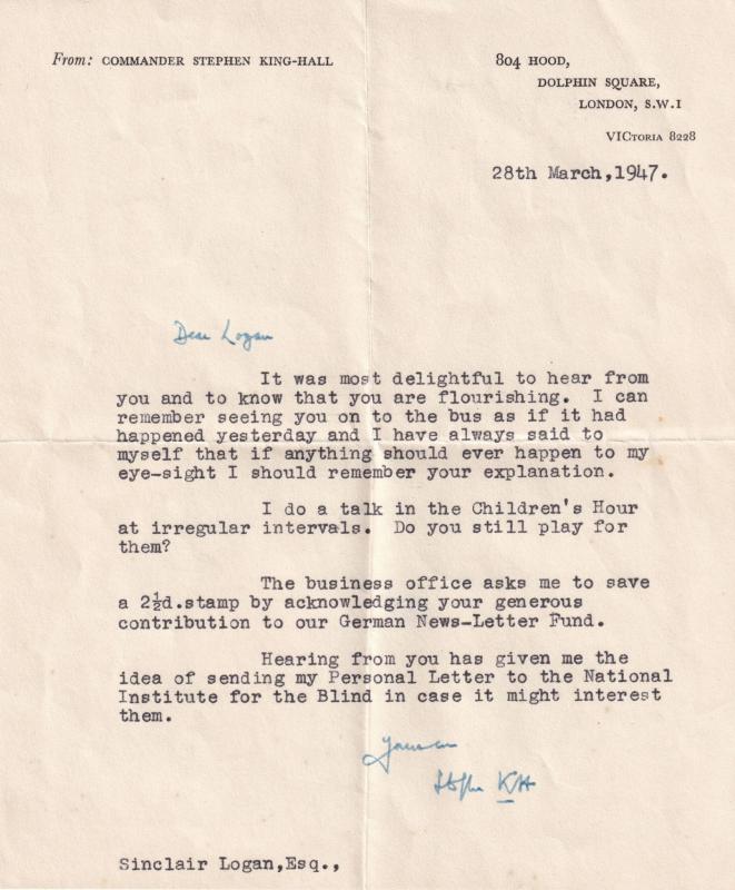 WW2 Commander Baron Stephen Hall King HMS Southampton Ship Hand Signed Letter