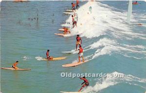 Riding the Surf Surfing 1972 light crease left bottom corner, light postal ma...