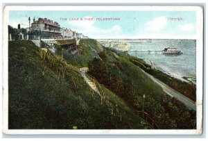 1907 The Leas & Pier Folkestone Port Town in Kent England Posted Postcard