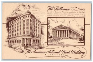 c1940 Parthenon American National Bank Building Nashville Tennessee TN Postcard 