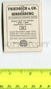 428128 coats of arms Vintage Friedrich Hindenburg Tobacco Card w/ ADVERTISING