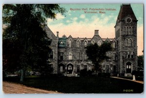 1910 Worcester Massachusetts Vintage Postcard Boynton Hall Polytechnic Institute