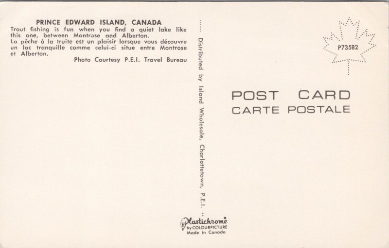 Trout Fishing Prince Edward Island PE between Montrose and Alberton Postcard H30
