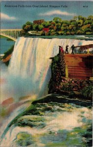 American Falls from Goat Island Niagara Falls Postcard PC184