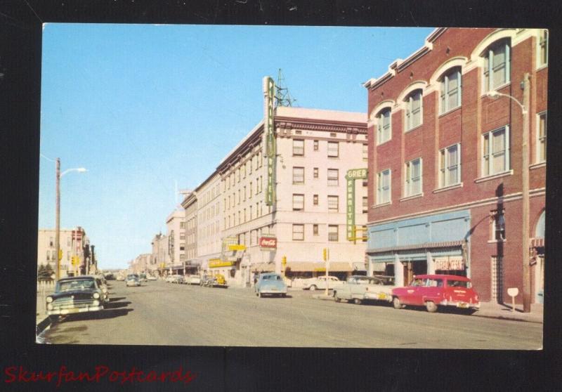 CHEYENNE WYOMING DOWNTOWN SIXTEENTH STREET SCENE 1950's CARS VINTAGE POSTCARD