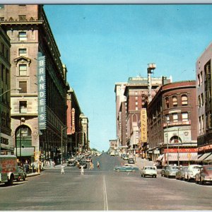 c1950s Omaha, NE Douglas Street Natelson's Herzbergs Chrome Postcard A101
