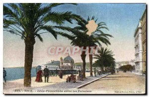 Postcard Old Nice Jetee Promenade between Palms