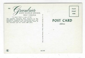 Vintage postcard, The Greenbrier, White Sulphur Springs, West Virginia