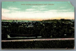 Postcard Owen Sound ONT c1910s Harbor Ships Canadian Pacific Railway Elevator