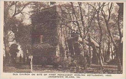 Virginia Jamestown Island Old Church on Site of First Permanent English Settl...