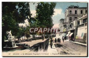 Old Postcard Fragonard Grasse Monument and the casino