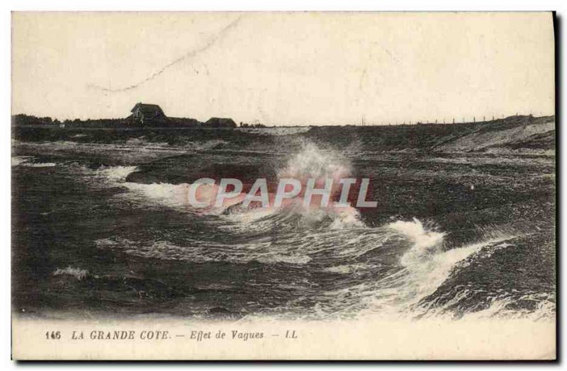 Old Postcard La Grande Cote Waves Effect