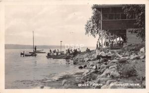 C85/ Ortonville Minnesota Mn Real Photo RPPC Postcard c1920 Beach Scene Boats
