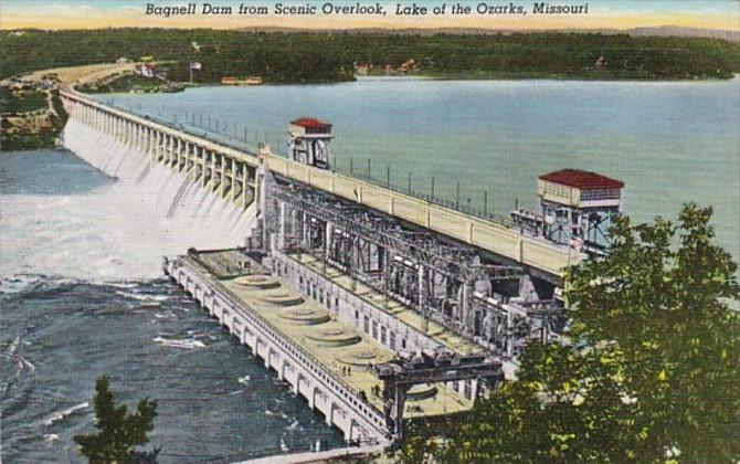 Missouri Lake Of The Ozarks Bagnell Dam From Scenic Overlook Curteich