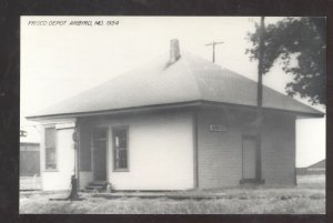 RPPC ARBYRO MISSOURI FRISCO RAILROAD DEPOT TRAIN STATION REAL PHOTO POSTCARD