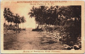 Indonesia Mouth of Soemalata River Celebes Vintage Postcard C077