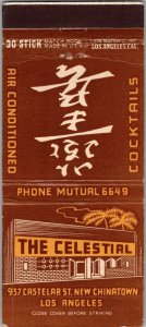 Matchbook Cover - The Celestial Los Angeles CA 30 Strike MB173
