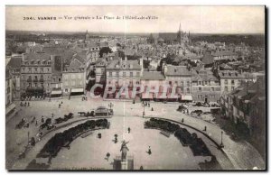 Old Postcard Vannes General view of La Place Hotel de Ville