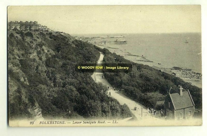 tp1912 - Lower Sandgate Road , Folkestone , Kent - LL postcard no 23