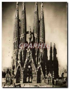 Old Postcard Barcelona Templo Sagrada Familia