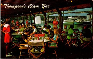 Thompson Brothers Clam Bar, Wychmere Harbor Cape Cod MA Vintage Postcard S43