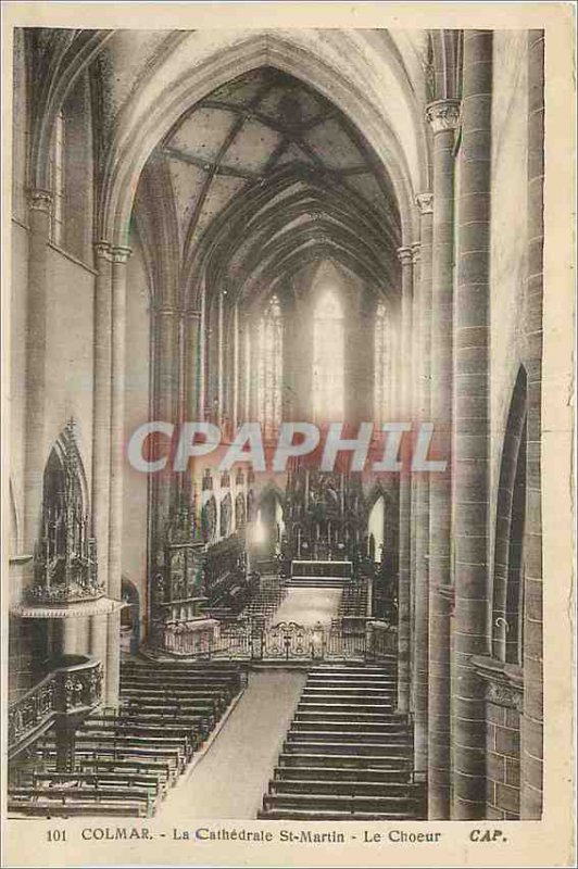 Old Postcard Colmar The Cathedrale St Martin Choir