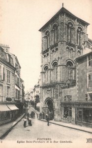 Vintage Postcard Poitiers Eglise Saint Porchaire Catholic Church Poitiers France