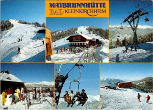 Bad Kleinkirchheim, Austria  MAIBRUNNHUT Sports~Skiers~Lodge~Skiing 4X6 Postcard