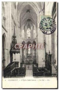 Old Postcard Clermont L & # 39Eglise Saint Samson The nave