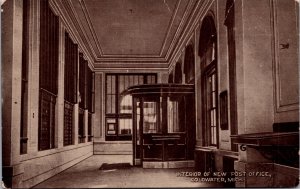 Postcard Interior of Post Office in Coldwater, Michigan