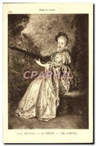 Old Postcard Louvre Museum J A Watteau The Finette