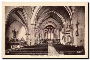 Peyriac Minervois - Inner L & # 39Eglise - Old Postcard